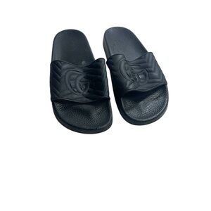 GUCCI Double G Matelassé Slide Sandals in Black / US Men’s 5.5 / Women’s 9